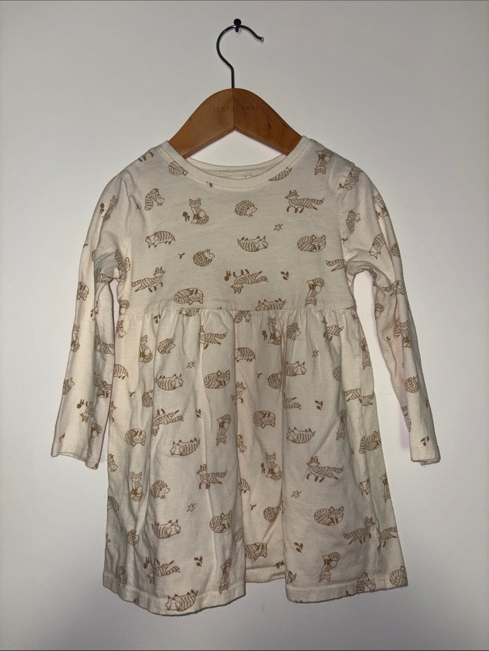 Old Navy Cream Dress with Tan Animal Print